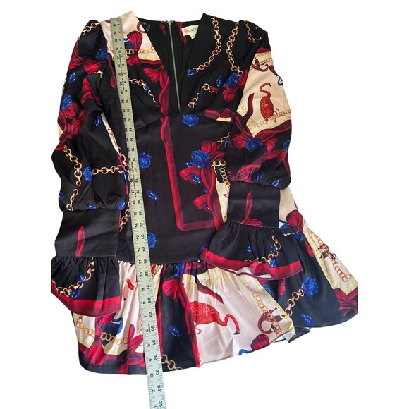 L'ATISTE By Amy Womens Baroque Floral Chain Print Long Sleeve Dress L - Picture 9 of 9